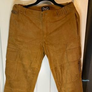 D&G vintage suede brown cropped utility pants